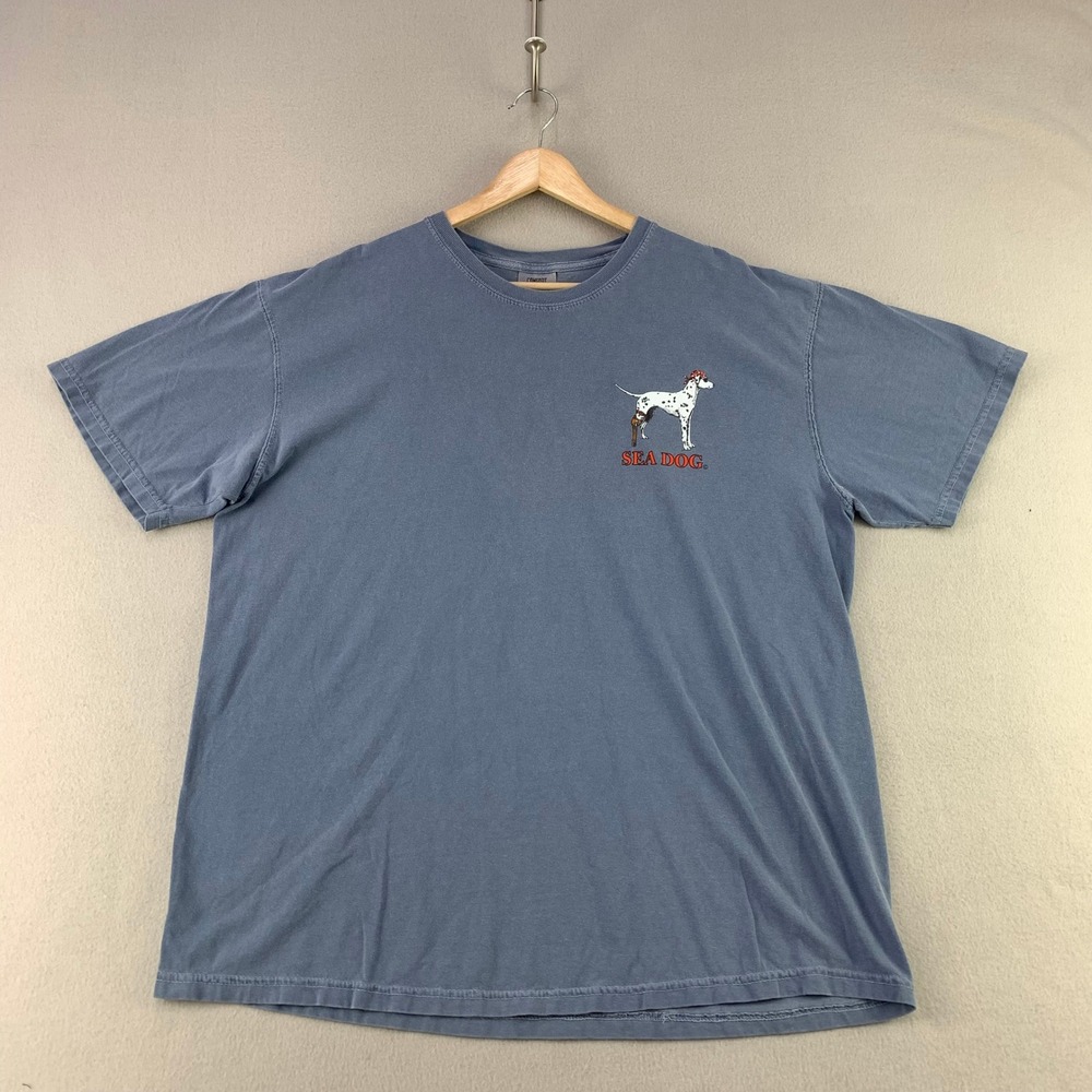 Sea Dog T-Shirt Mens XL "Set The Puppies Free" Graphic Tee Pirate Combed Cotton
